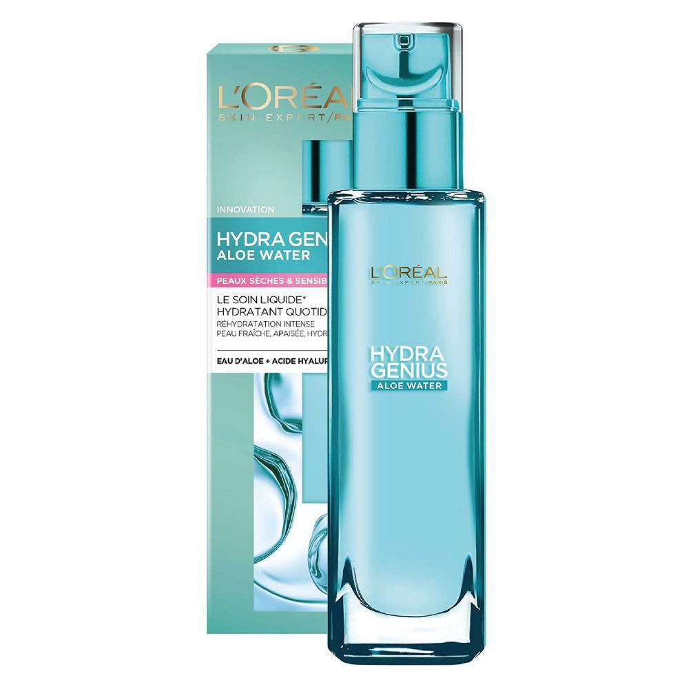 L’Oréal Hydra Genius Soin Liquide Hydratant Quotidien Peaux Sèches & Sensibles Aloe Water – 70ml