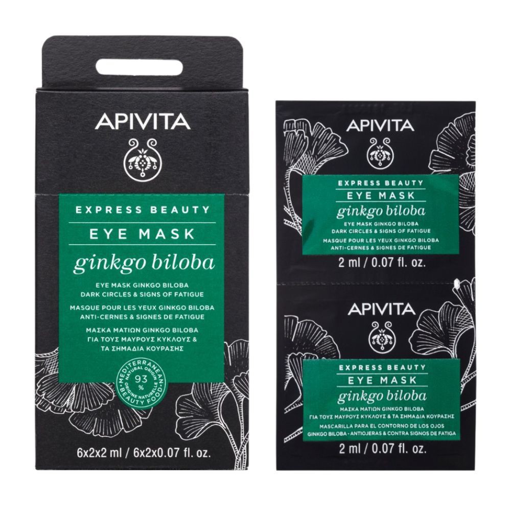 Apivita Express Beauty Masque Contour des Yeux Cernes & Fatigue Ginkgo Biloba – 6x2x2ml