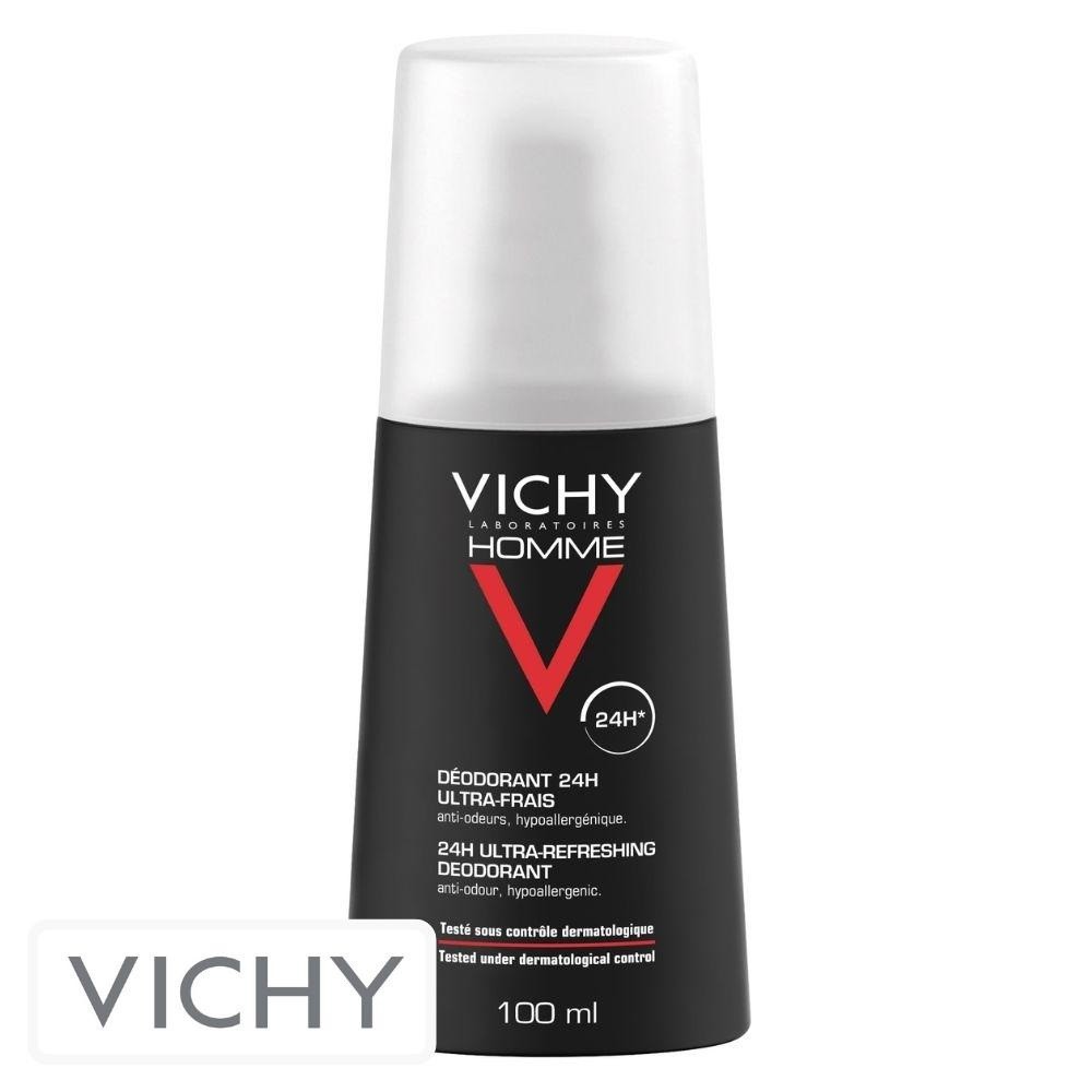 Vichy Homme Déodorant Spray Ultra-Frais 24h Aérosol – 100ml