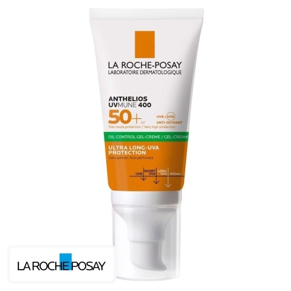 La Roche-Posay Anthelios UVMUNE 400 Invisible Ecran Solaire en Gel-Crème Oil-Control Spf50 – 50ml