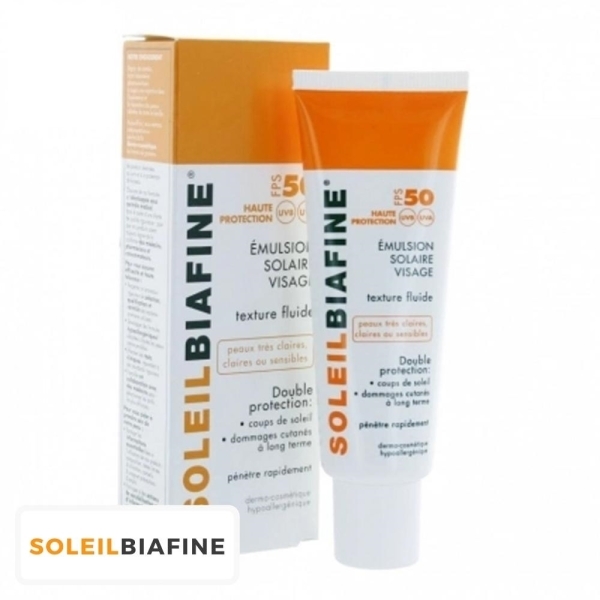 Biafine SoleilBiafine Ecran Solaire en Emulsion Spf50 – 50ml