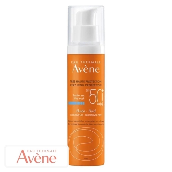 Avène Ecran Solaire en Fluide Invisible Toucher Sec Spf50 – 50ml