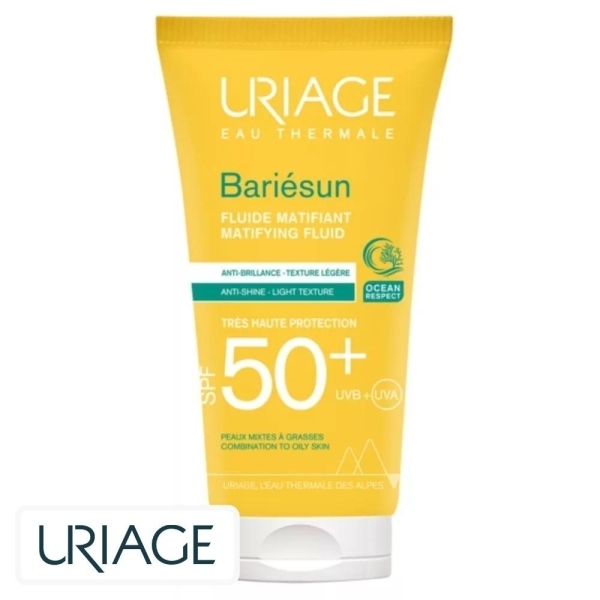 Uriage Bariésun Ecran Solaire en Fluide Matifiant Anti-Brillance Invisible Spf50 – 50ml