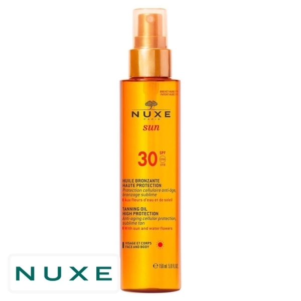 Nuxe Sun Huile Bronzante Nourrissante Protectrice Spf30 – 150ml