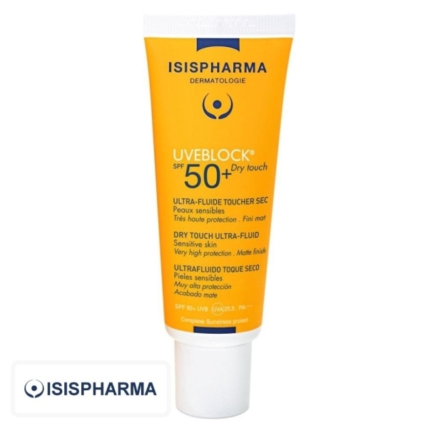 Isispharma UVEBlock Ultra-Fluide Ecran Solaire Invisible Toucher Sec Spf50 – 40ml