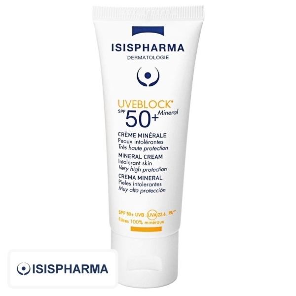 Isispharma UVEBlock Ecran Solaire en Crème Minérale Invisible Spf50 – 40ml