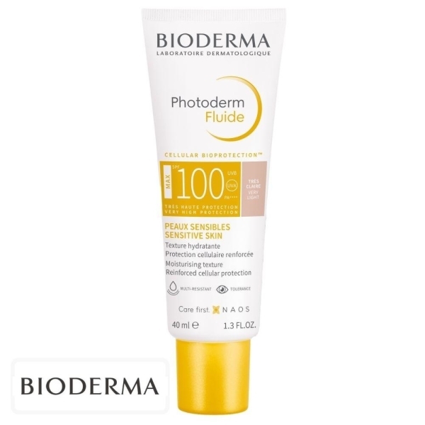 Bioderma Photoderm Max Ecran Solaire en Fluide Hydratant Teinté Claire Spf100 – 40ml