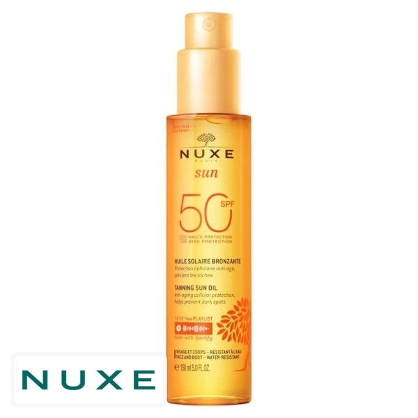 Nuxe Sun Ecran Solaire en Huile Bronzante Haute Protection Spf50 – 150ml