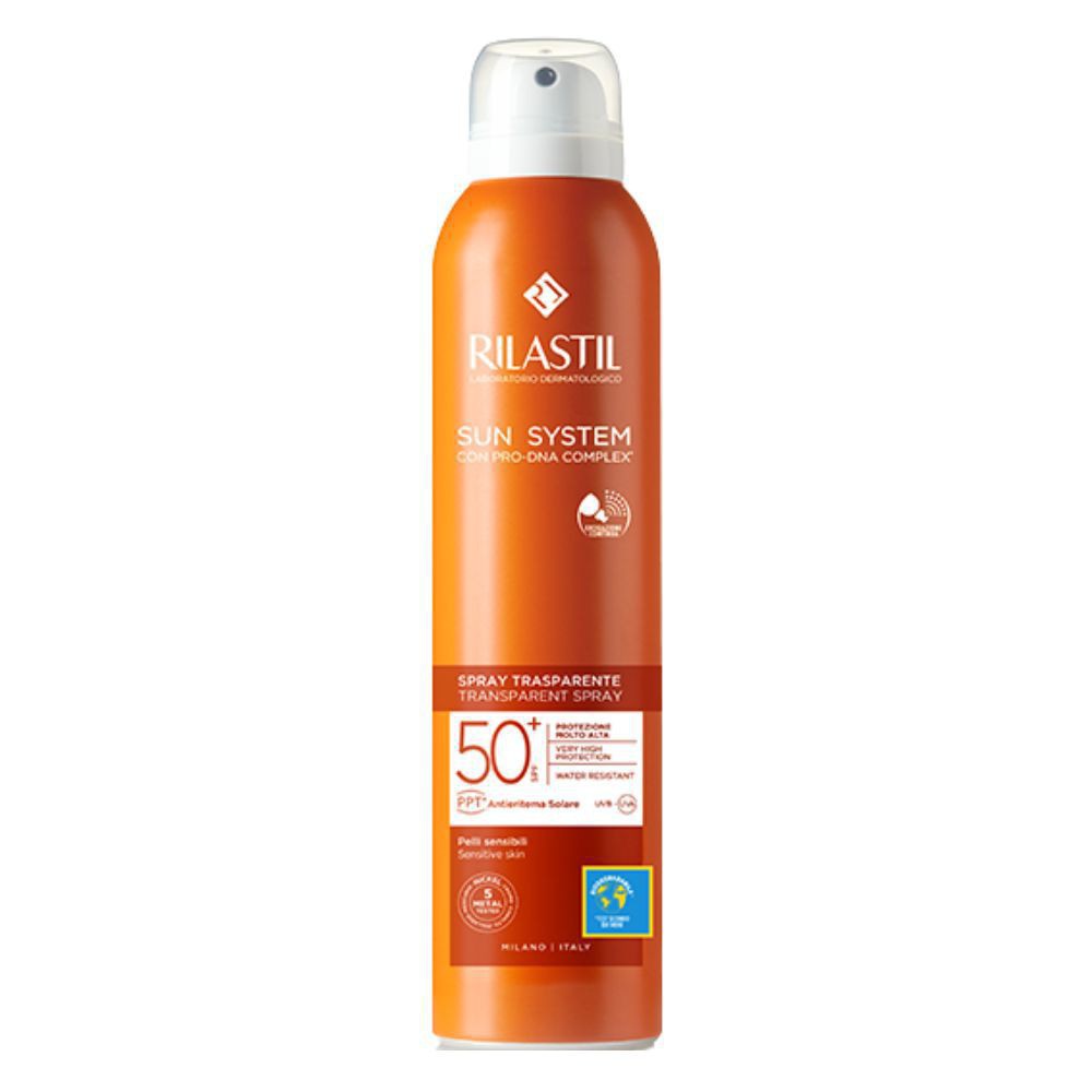 Rilastil Sun System Ecran Solaire en Spray Transparent Peau Mouillée Spf50 – 200ml