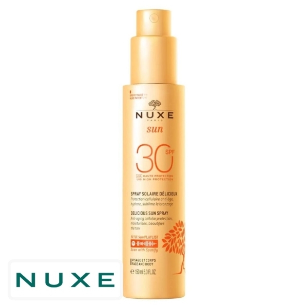 Nuxe Sun Ecran Solaire en Spray Délicieux Anti-Âge Haute Protection Spf30 – 150ml