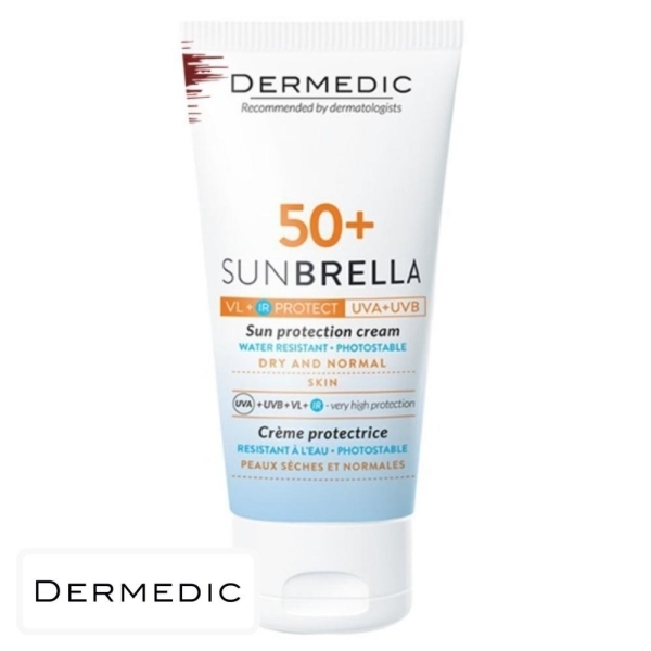 Dermedic Sunbrella Ecran Solaire en Crème Peaux Sèches & Normales Spf50 – 50ml