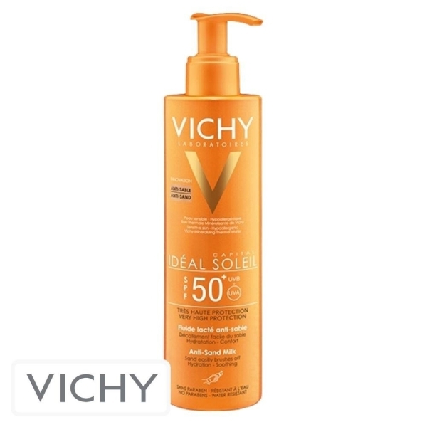 Vichy Capital Idéal Soleil Ecran Solaire en Fluide Lacté Anti-Sable Spf50 – 200ml