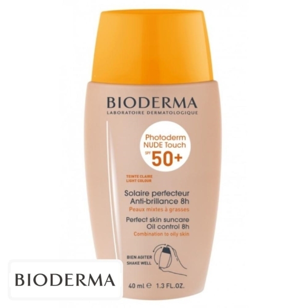 Bioderma Photoderm Nude Touch Ecran Solaire Perfecteur Anti-Brillance 8h Teinté Claire Spf50 – 40ml