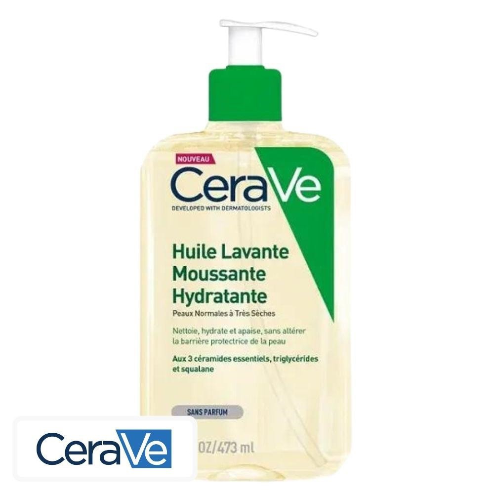 CeraVe Huile Lavante Moussante Hydratante Peaux Normales à Très Sèches & Atopiques – 473ml