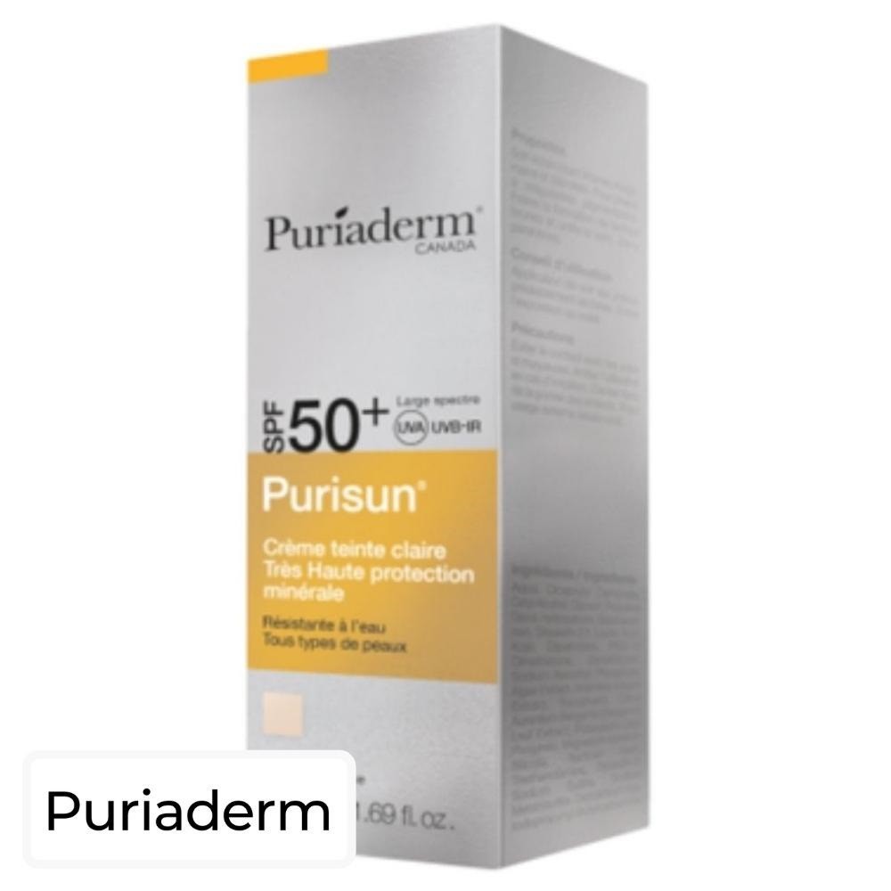 Puriaderm Purisun Ecran Solaire en Crème Teintée Spf50 – 50ml