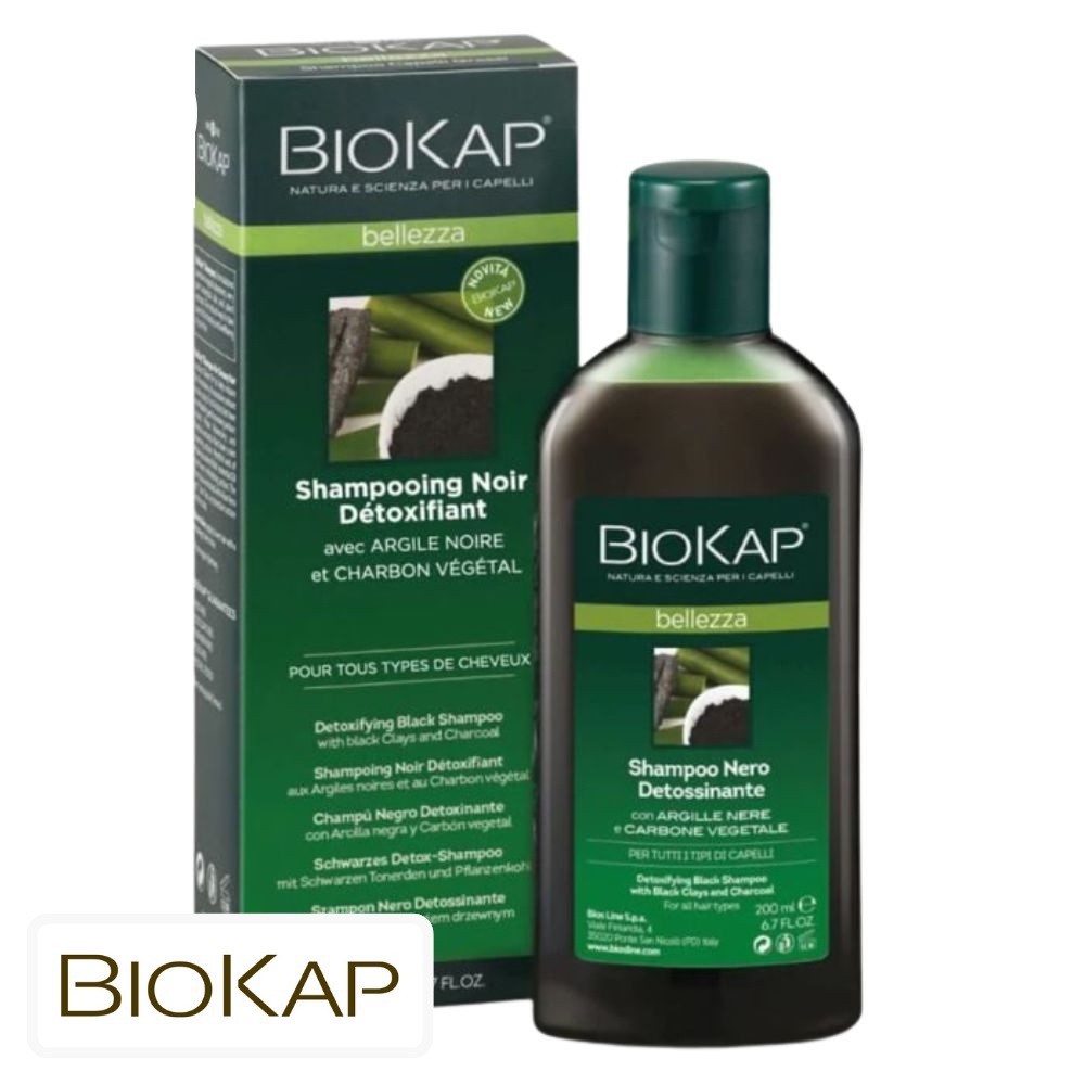 Biokap Bellezza Shampooing Noir Détoxifiant – 200ml