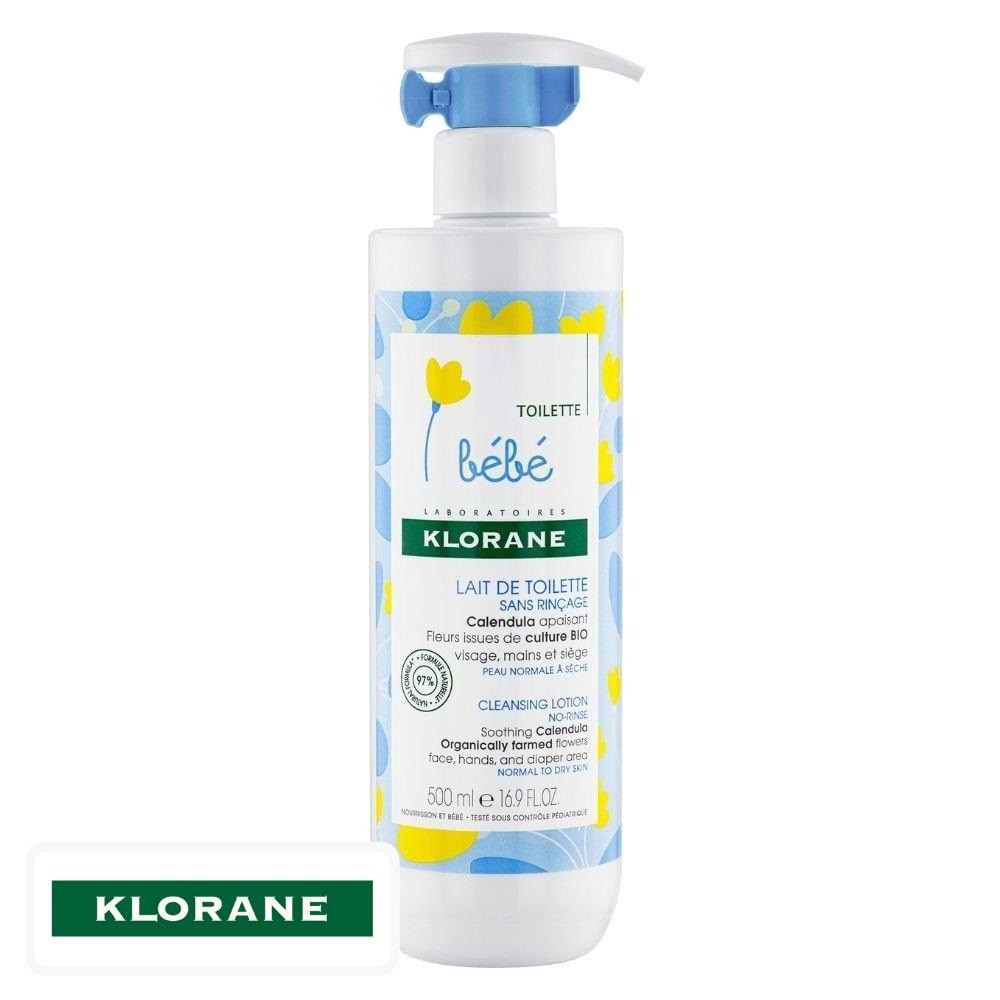 Klorane Bébé Lait de Toilette Sans Rinçage au Calendula – 500ml