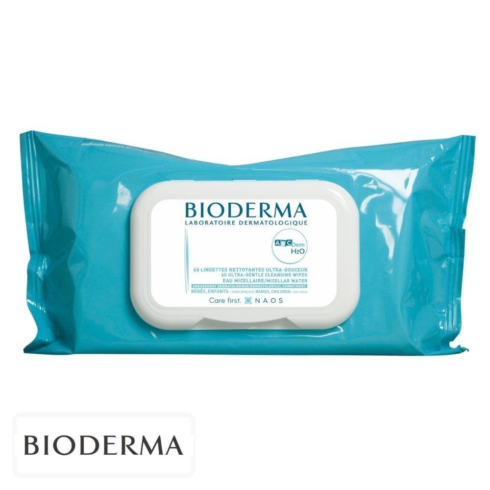 Bioderma ABCDerm H2O Lingettes Nettoyantes Ultra-Douces – 60 unités