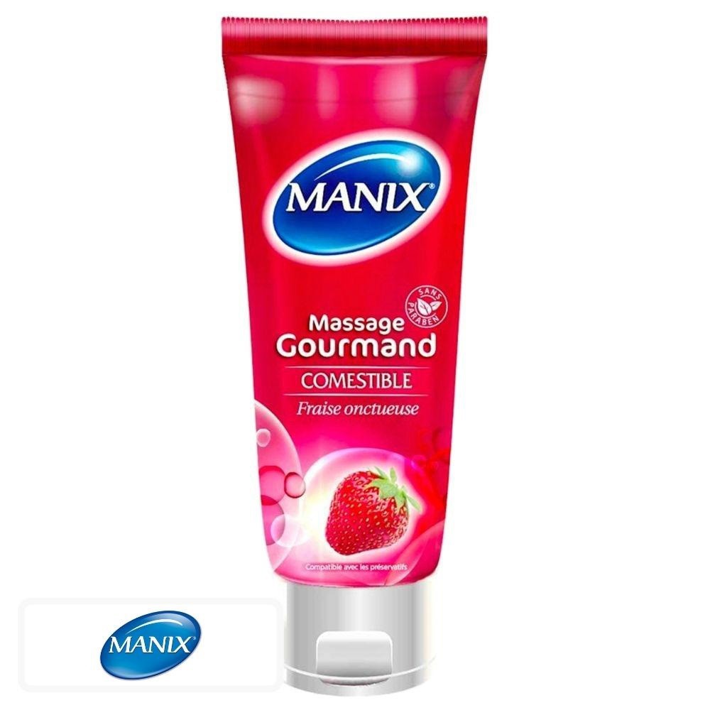 Manix Massage Gourmand Comestible Fraise – 200ml