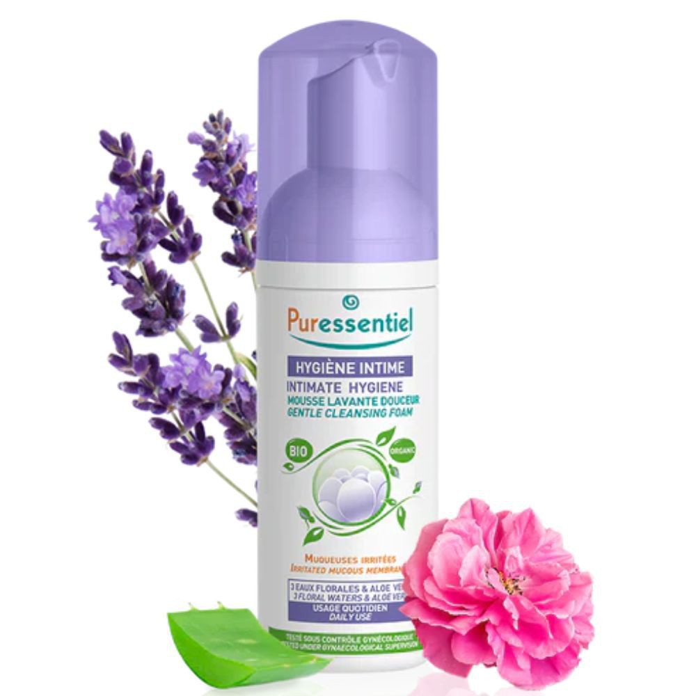 Puressentiel Hygiène Intime Mousse Lavante Douceur aux 3 Eaux Florales & Aloe Vera – 150ml