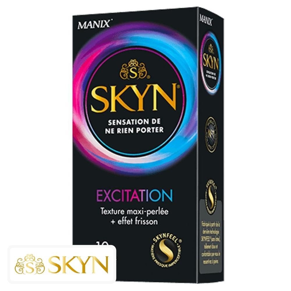 Manix Skyn Excitation Préservatifs Perlés + Frissons – 10 unités