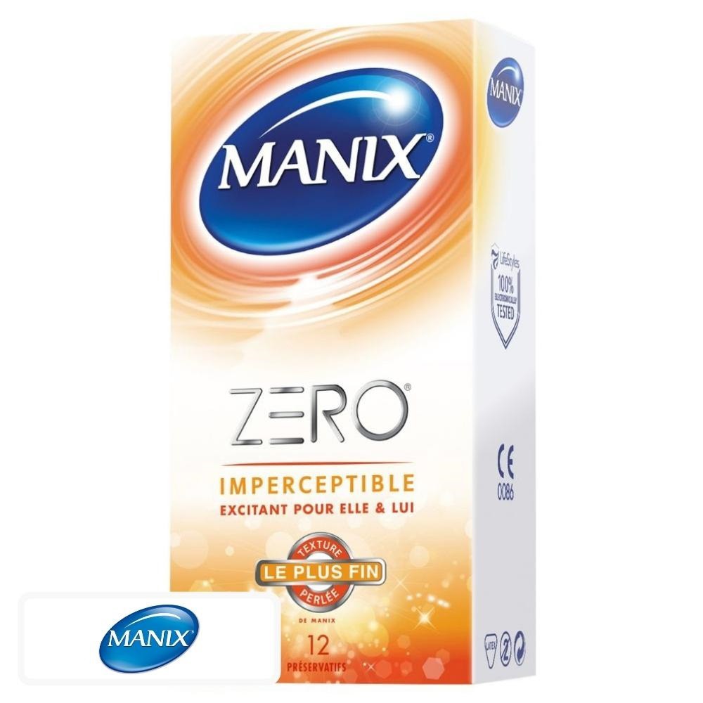 Manix Zero Préservatifs Excitation Imperceptible le Plus Fin – 12 unités