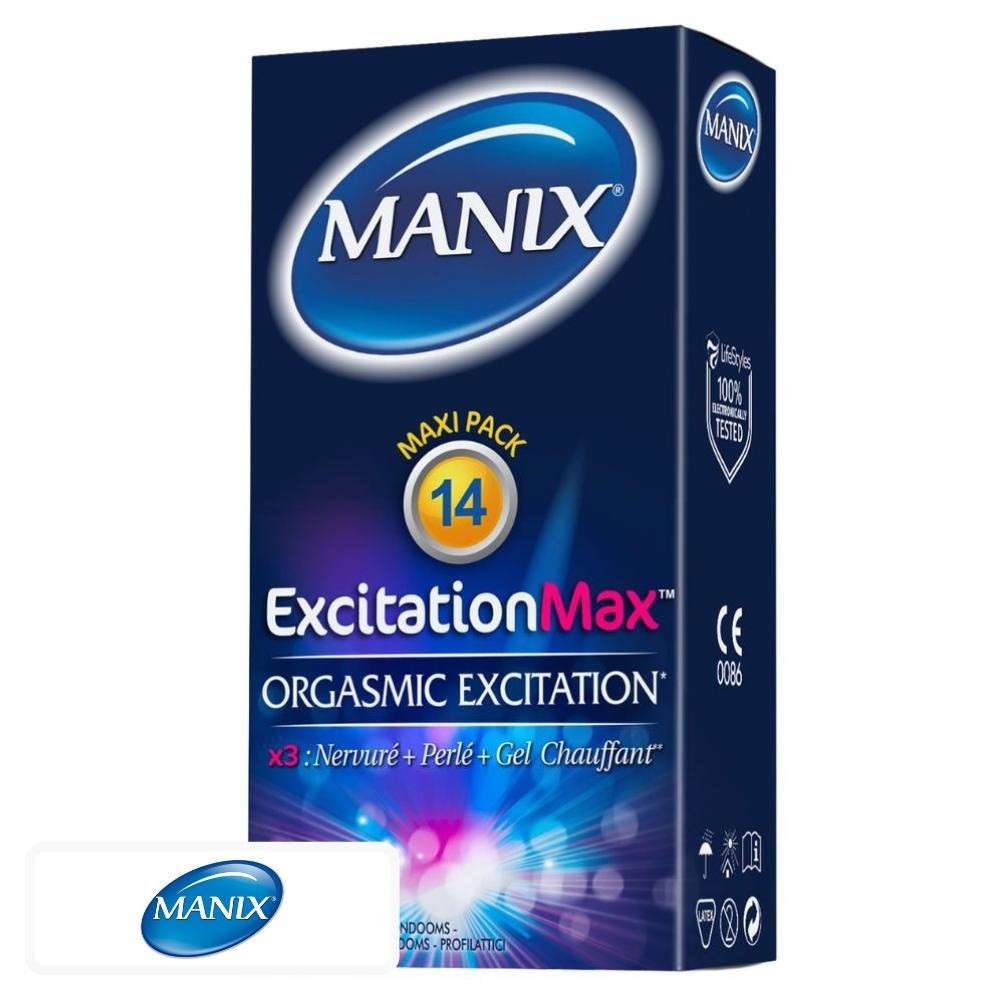 Manix ExcitationMax Préservatifs Excitation Orgasmique – 12 unités