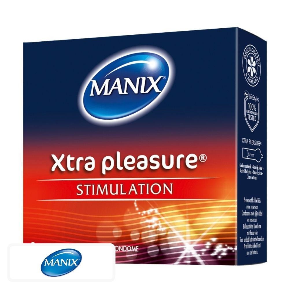 Manix Xtra Pleasure Préservatifs Nervurés Forme Stimulante Double Extase – 3 unités