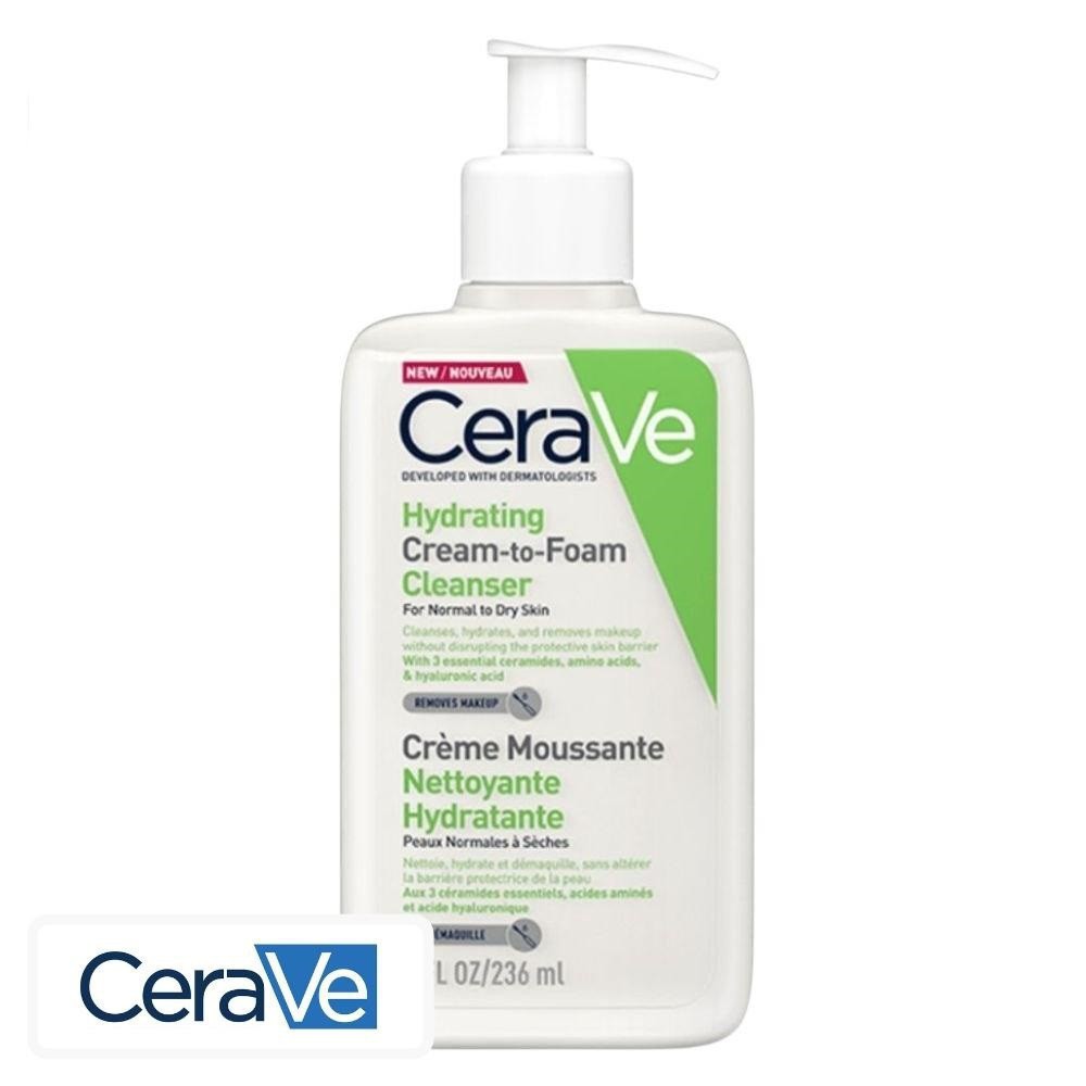 CeraVe Crème Moussante Nettoyante Hydratante Peaux Normales à Sèches – 236ml