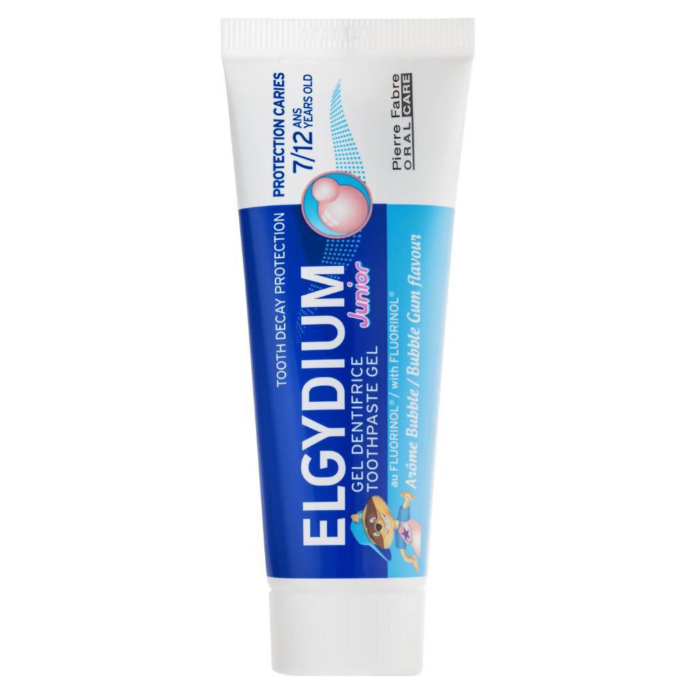 Elgydium Junior Dentifrice Bubble Enfants 7-12 ans Premières Dents Définitives – 50ml