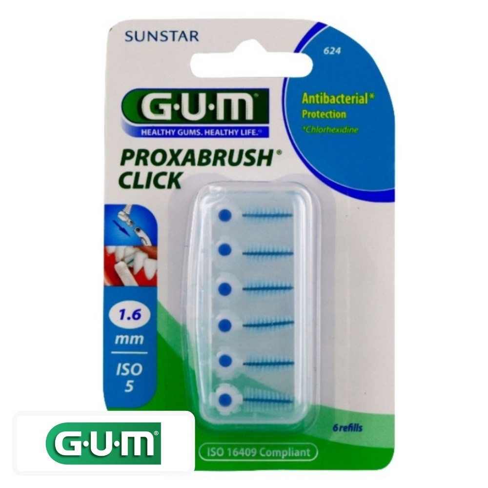 GUM PROXABRUSH CLICK RECHARGES 624 – 1.6 mm