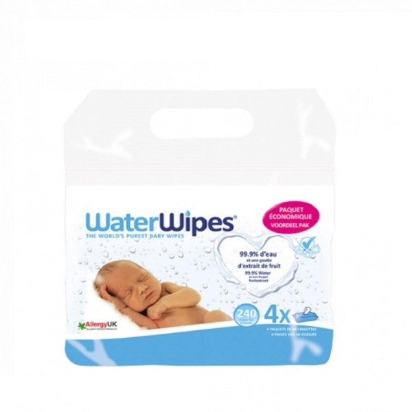 WATERWIPES Lingettes bébé 4X60 Pièces