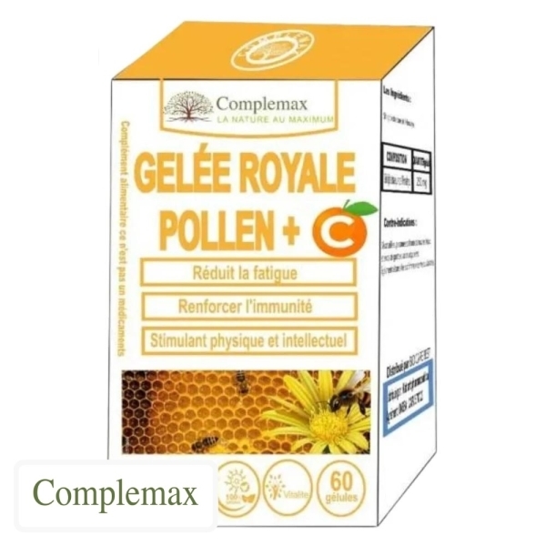 Complemax Gelée Royale Pollen + Vitamine C – 60 Gélules