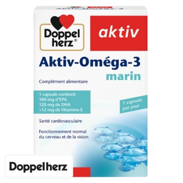 Doppel Herz Aktiv Oméga-3 Marin – 60 Capsules