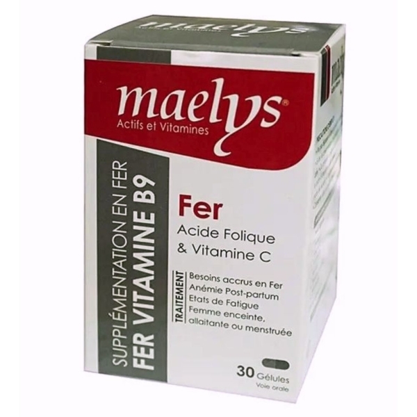 Maelys Fer Acide Folique & Vitamine C – 30 gélules