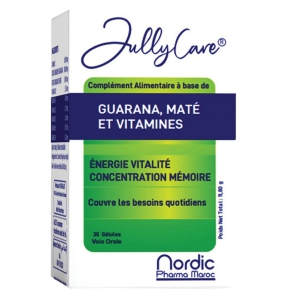 JullyCare Guarana, Maté & Vitamines – 30 Gélules