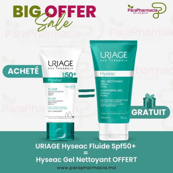 URIAGE Hyseac Fluide Spf50+ = Hyseac Gel Nettoyant OFFERT