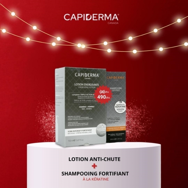 Capiderma – Lotion soin intensif anti-chute – 150 ml = Shampooing Fortifiant 200ml Offert