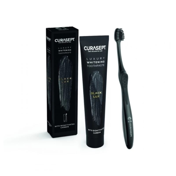 CURASEPT BLACK LUXURY WHITENING DENTIFRICE 75ML = 1 Brosse à Dent OFFERT