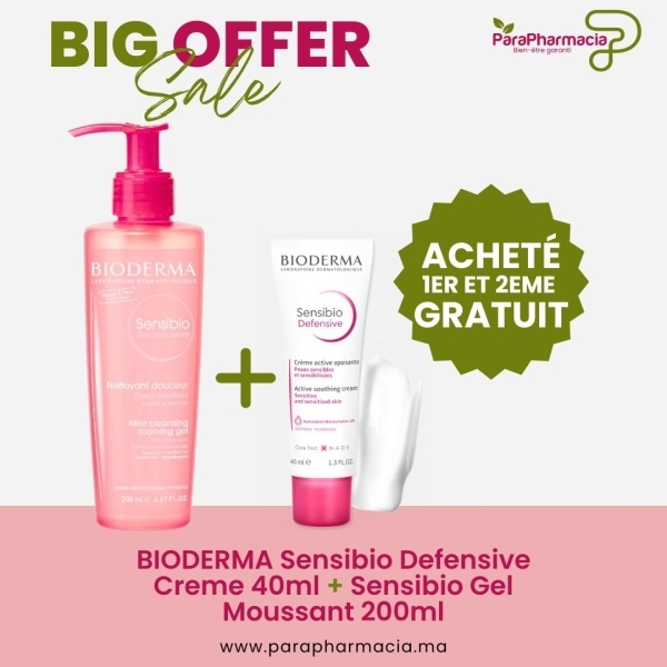 BIODERMA Sensibio Defensive Creme 40ml + Sensibio Gel Moussant 200ml