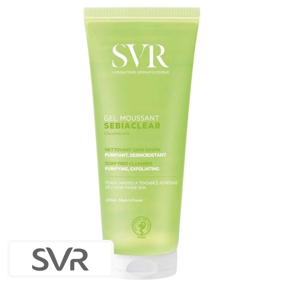 SVR Sebiaclear Gel Moussant Nettoyant Purifiant Désincrustant Sans Savon – 200ml