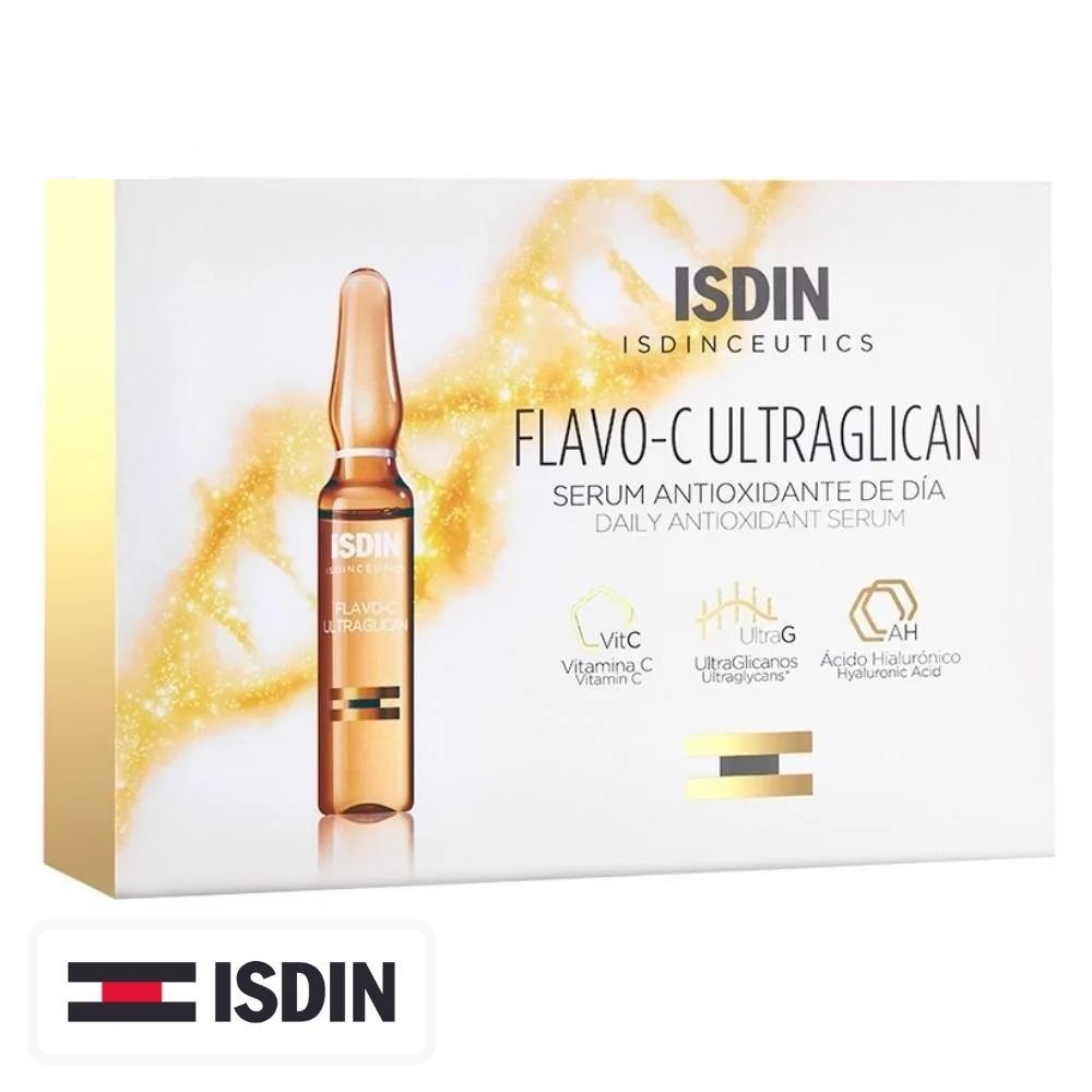 Isdin Isdinceutics Flavo-C Ultraglican Sérum Anti-Oxydant de Jour – 30 Ampoules