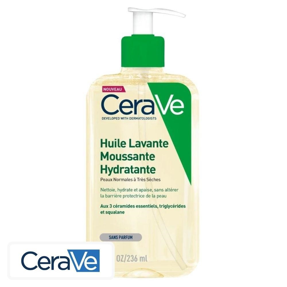 CeraVe Huile Lavante Moussante Hydratante Peaux Normales à Très Sèches & Atopiques – 236ml