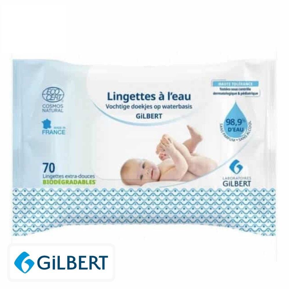 Gilbert Lingettes à l’Eau Biodégradables – 70 lingettes