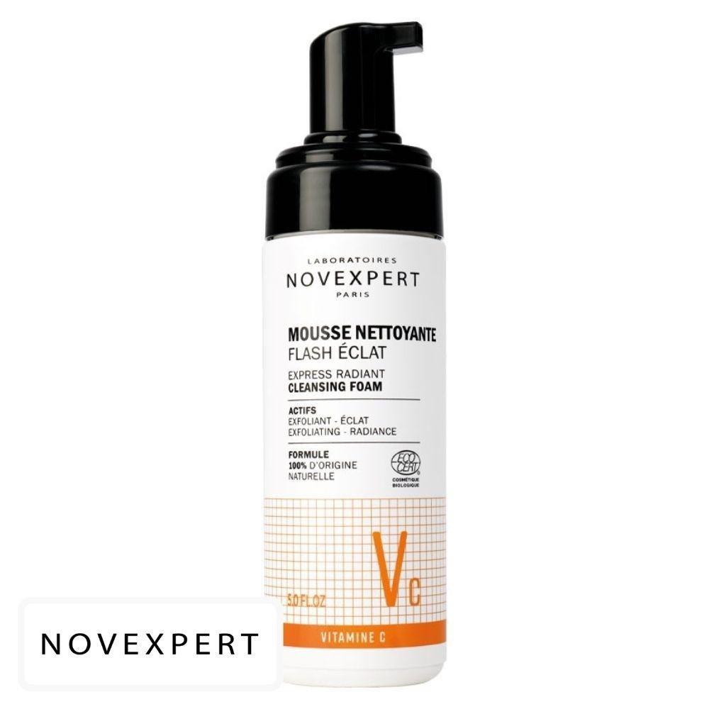 Novexpert Vc Mousse Nettoyante Flash Éclat Démaquillante Exfoliante – 150ml