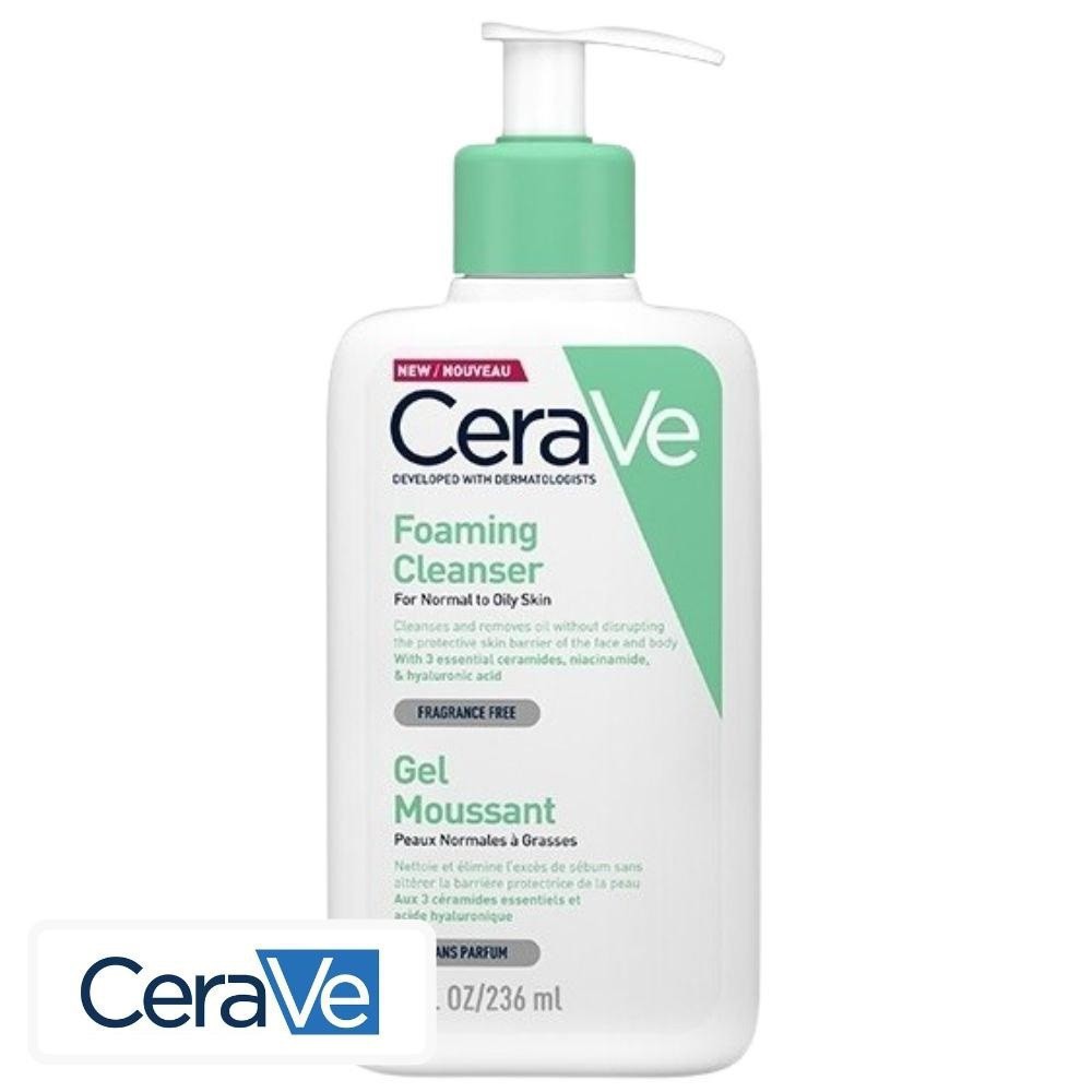 CeraVe Gel Moussant Nettoyant Peaux Normales à Grasses – 236ml