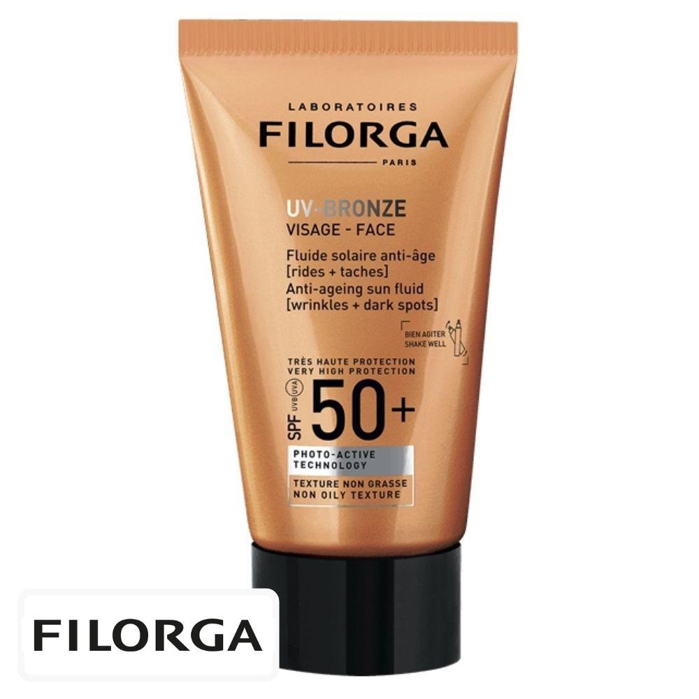 Filorga UV-Bronze Visage Ecran Solaire en Fluide Anti-Âge Invisible Rides & Taches Spf50 – 40ml