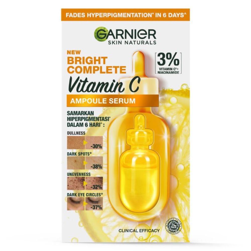 Garnier Skin Naturals Bright Complete Ampoule Sérum Éclaircissant Vitamine C 3% – 6×1.5ml